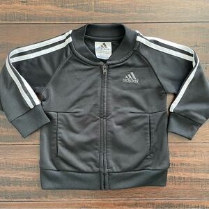 Adidas Black Zip Up Track Jacket Size 12 mos